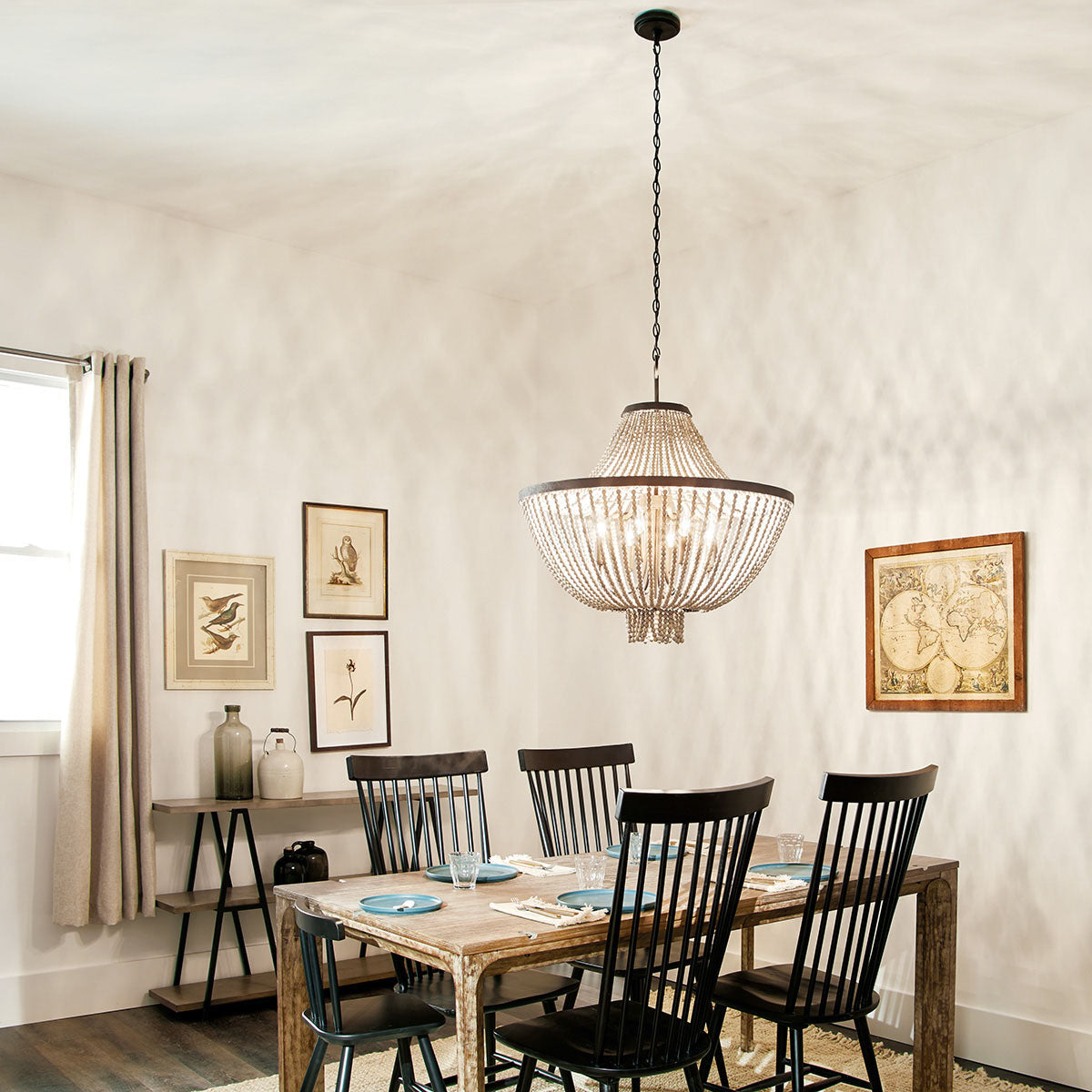 Vela Lustre Métal Bois Élégance Premium