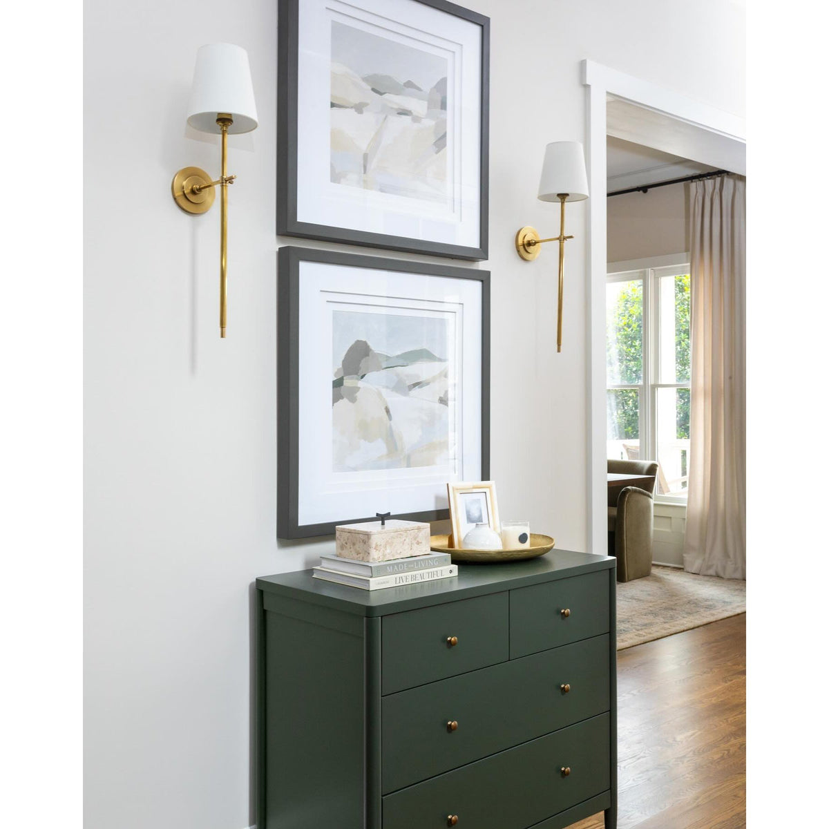 Platina Applique Murale Métal Laiton Tissu Minimaliste Moderne