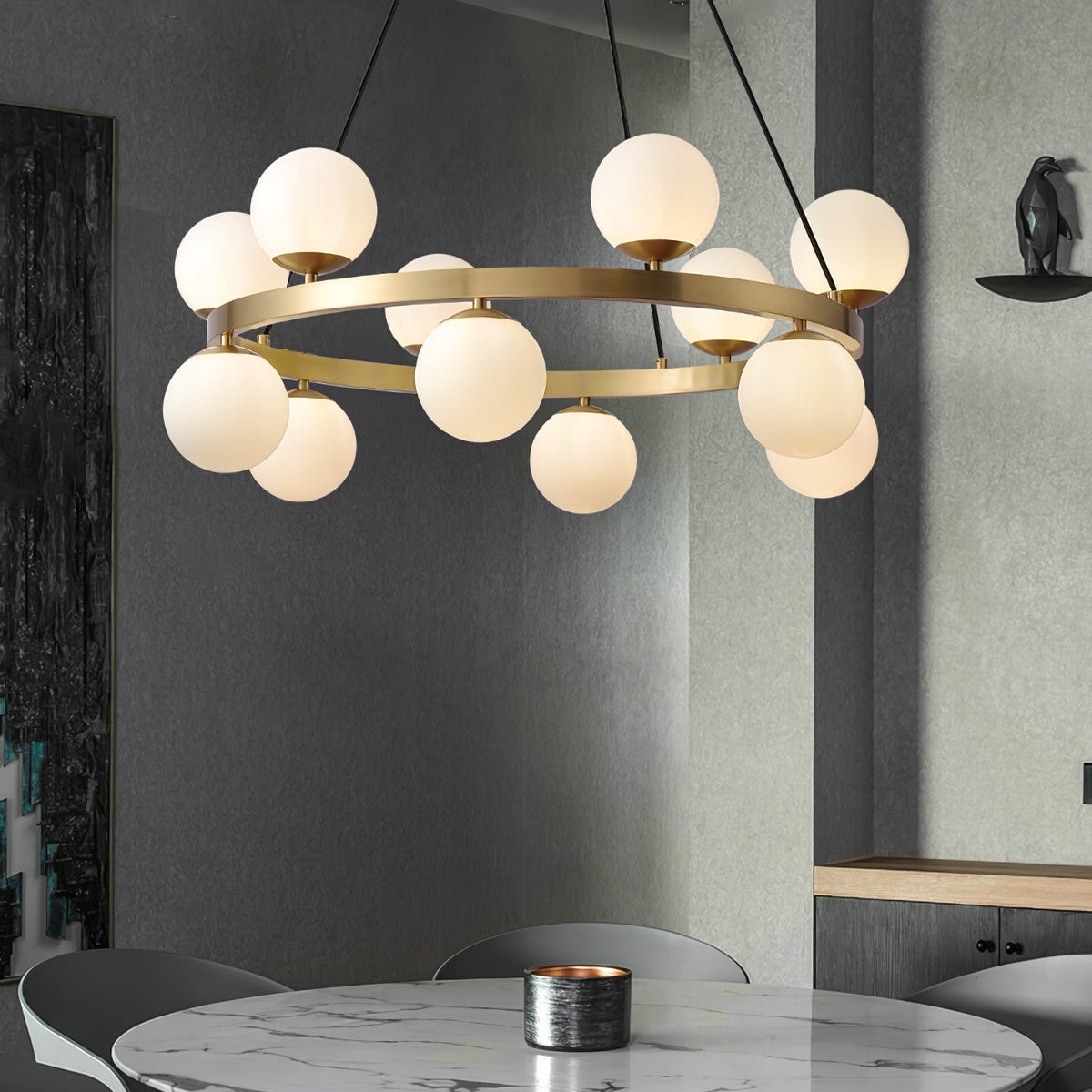 Tevine Lustre Globe Anneau en Laiton