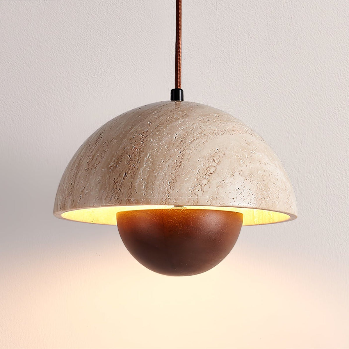 Ersile Suspension en Bois et Travertin