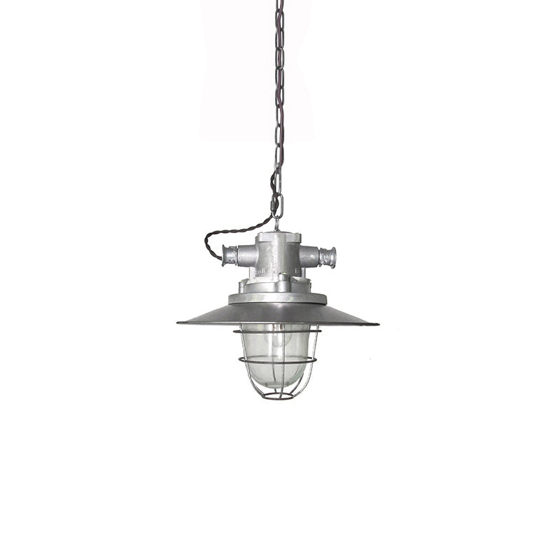 Celest Suspension Métal Verre Cage Industrielle Vintage