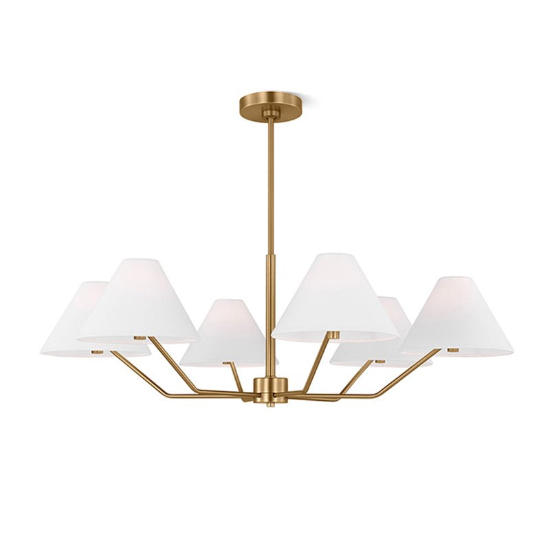 Therelia Lustre en Laiton Abat-jours en Tissu en Forme de Cône Moderne