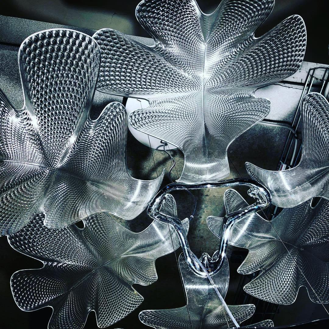 Eldio Lustre Suspension Feuille Transparente