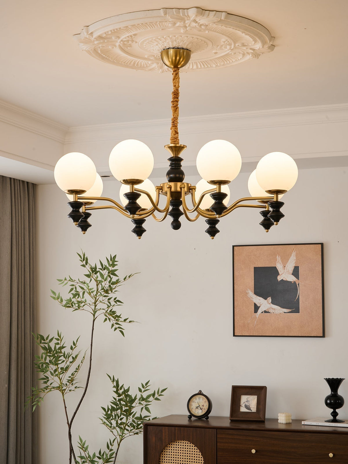 Iseliane Lustre en Bois Vintage Traditionnel