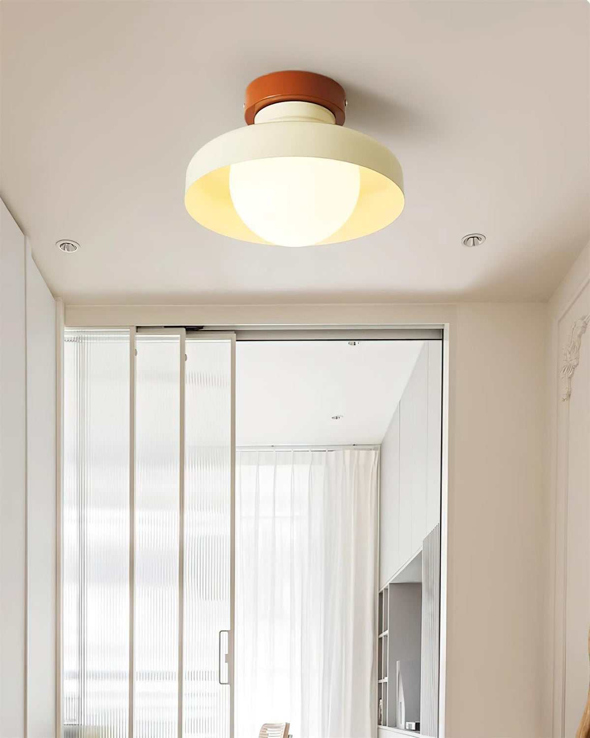 Solvane Blue Metal Flush Mount Ceiling Light-Neutral Decor