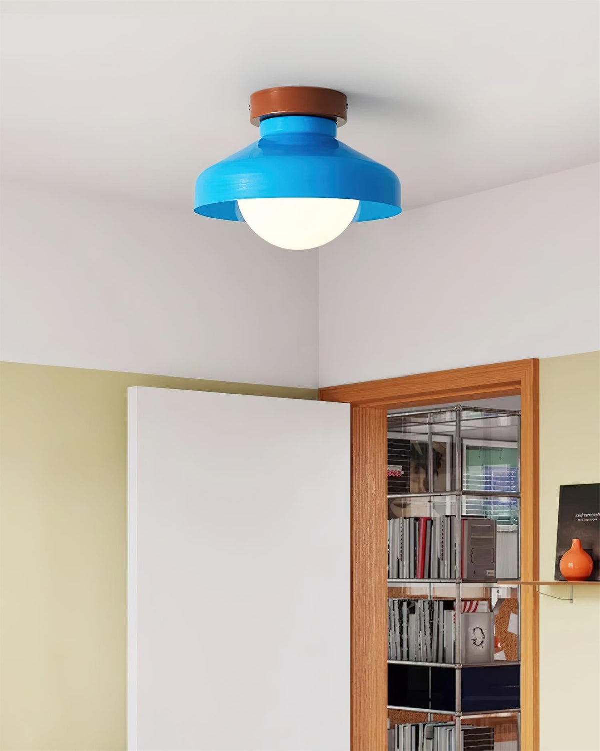Solvane Blue Metal Flush Mount Ceiling Light-Neutral Decor