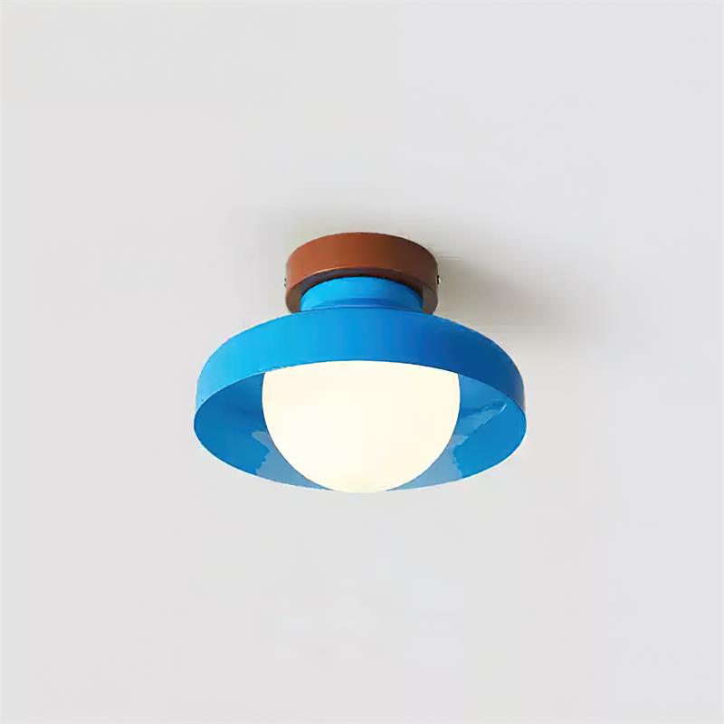 Solvane Blue Metal Flush Mount Ceiling Light-Neutral Decor