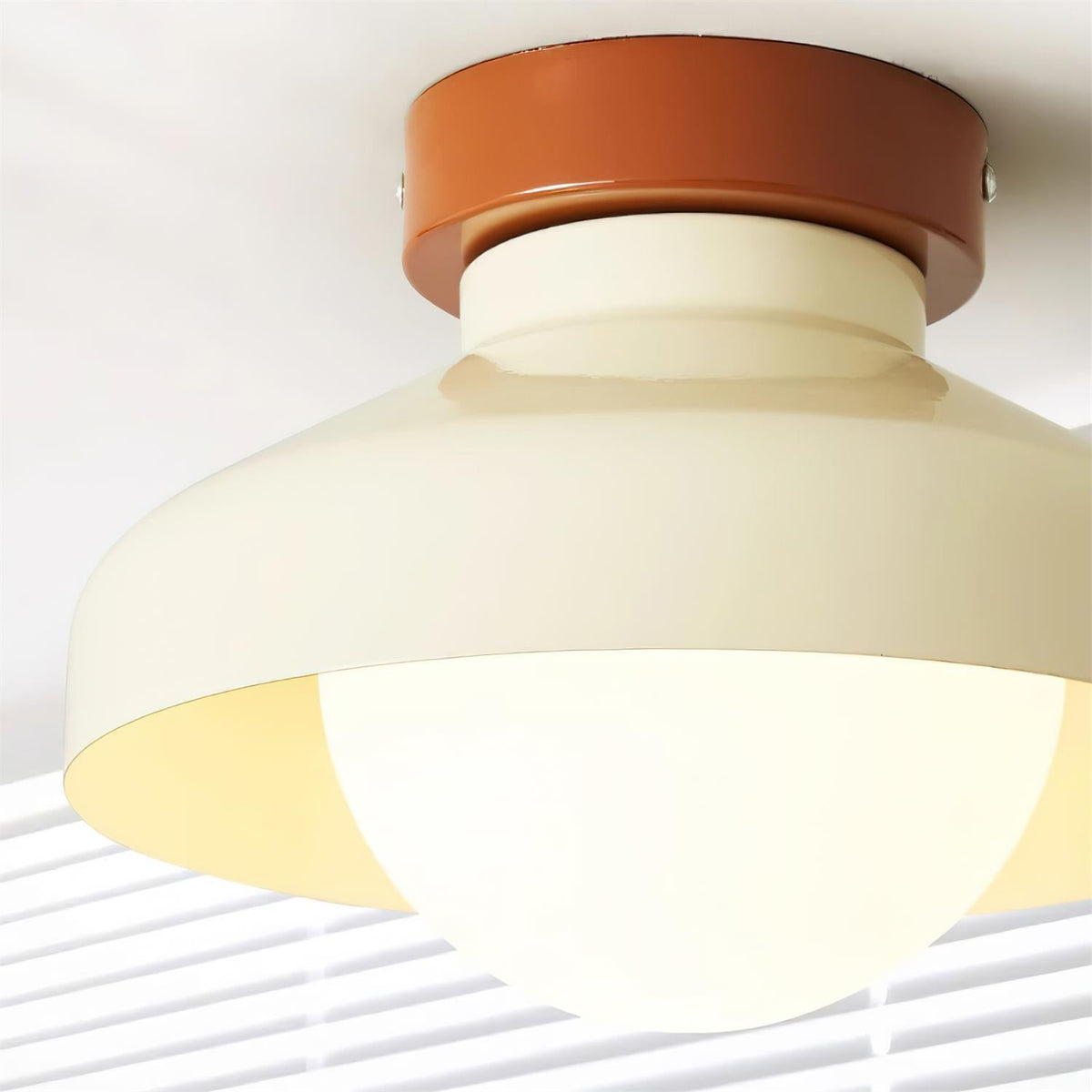 Solvane Blue Metal Flush Mount Ceiling Light-Neutral Decor