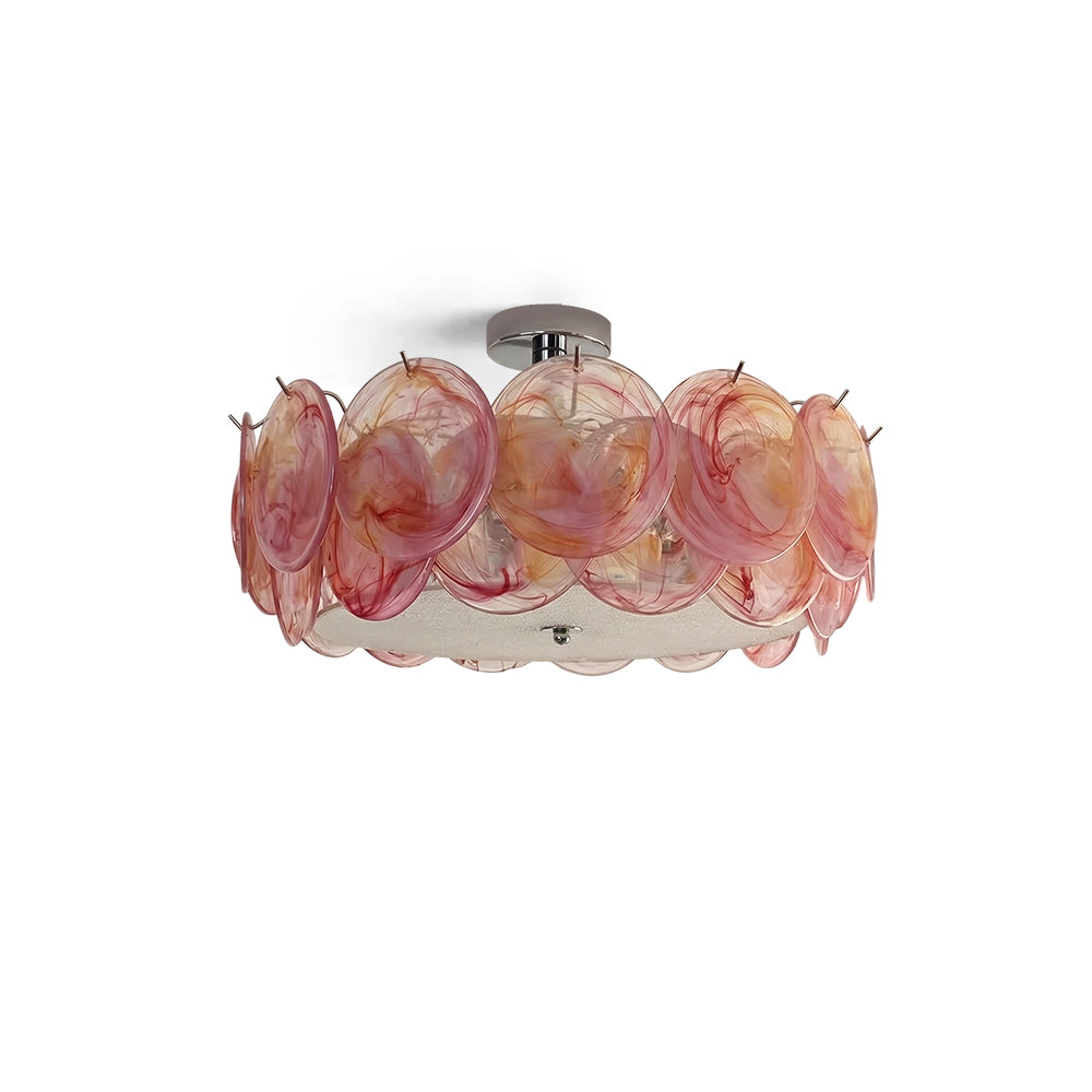 Camden Glass Ceiling Mount in a sophisticated living room.