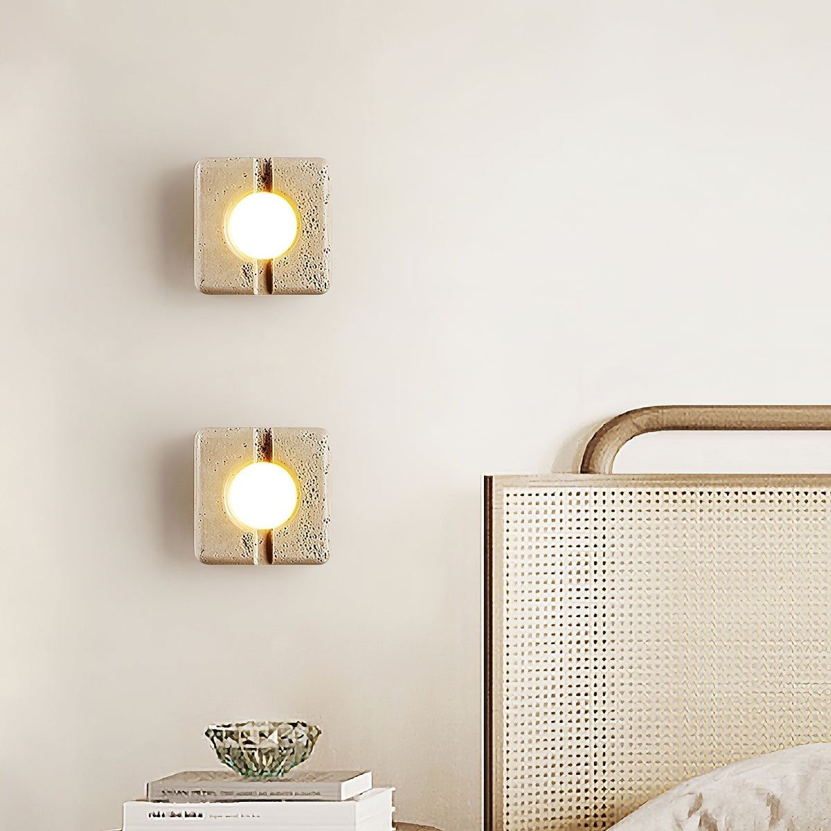 Kosmo Lampe Murale Style Minimaliste Moderne en Travertin Transparent