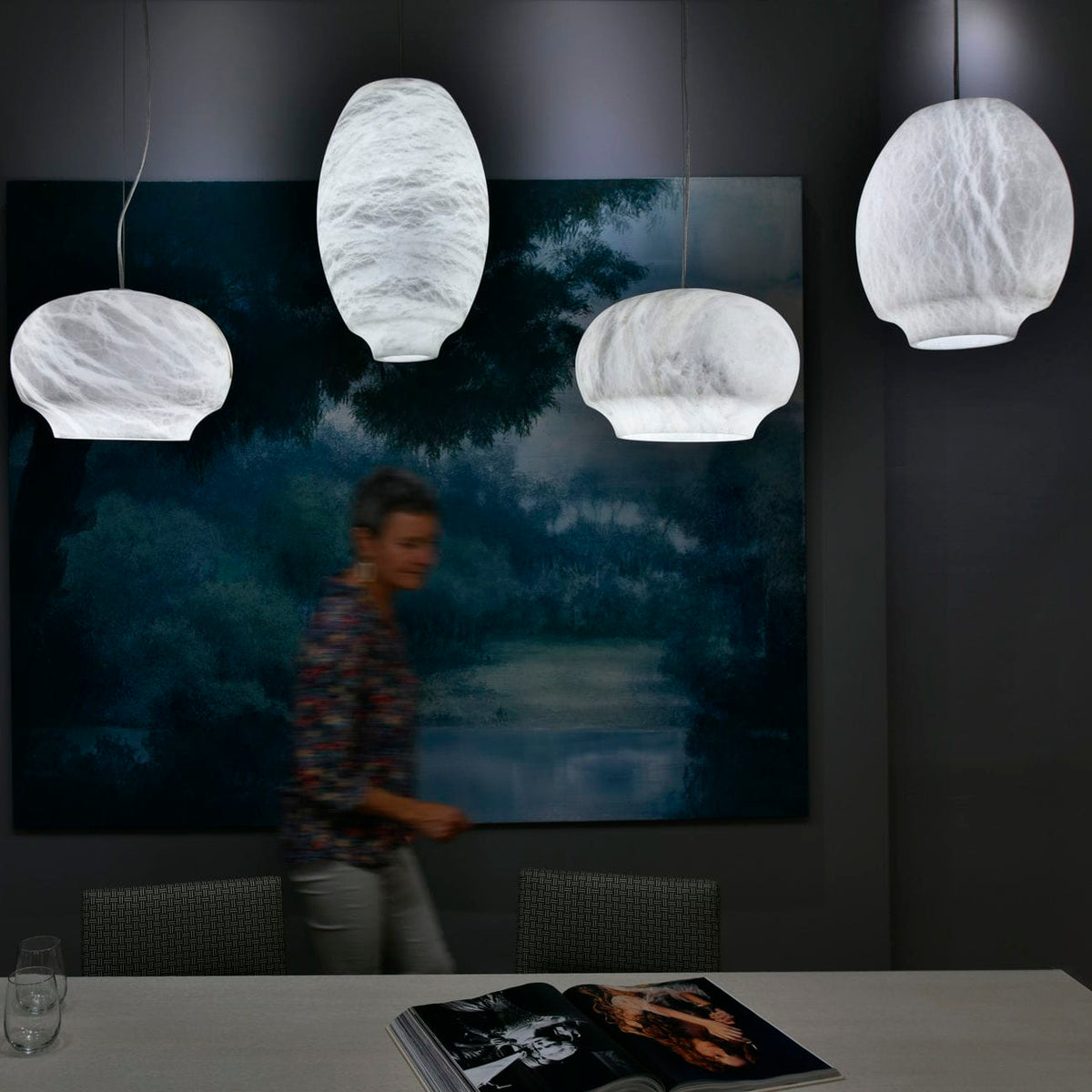 Thalia Suspension Minimaliste en Albâtre