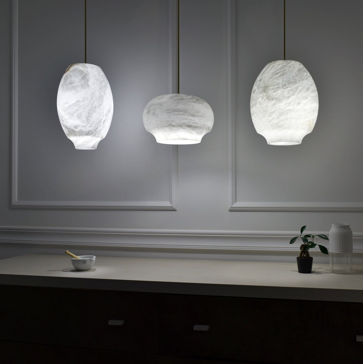 Thalia Suspension Minimaliste en Albâtre