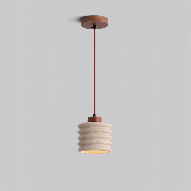 Ritta Pendant Light Travertine Ripple Shade Wabi-Sabi-Neutral Decor