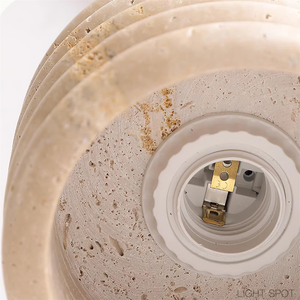 Ritta Pendant Light Travertine Ripple Shade Wabi-Sabi-Neutral Decor