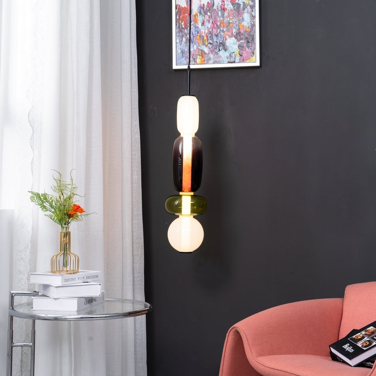 Zodore Prime Art Coloré Verre Suspension