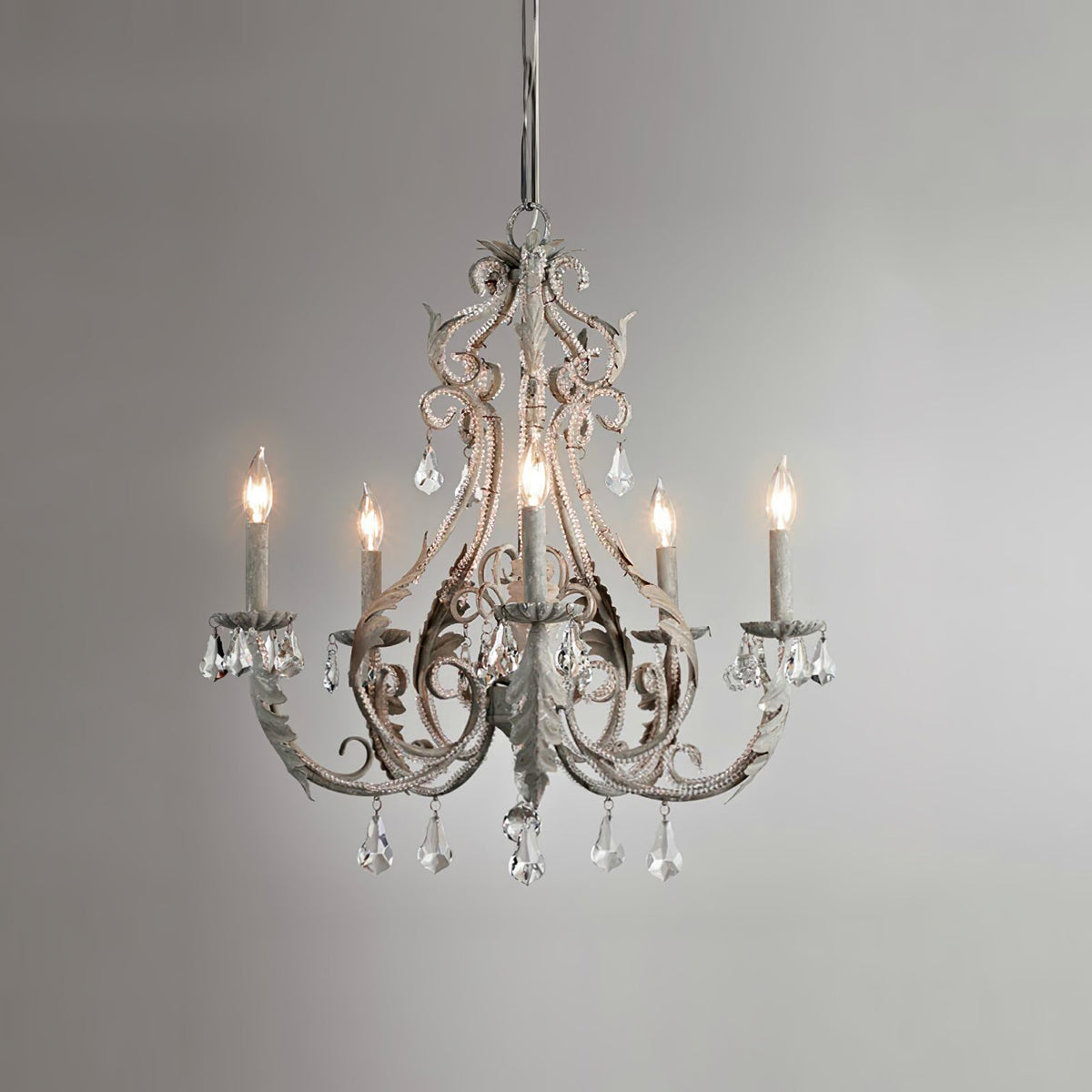 Perisse Suspension Lampe Porte-Bougie Perles de Cristal