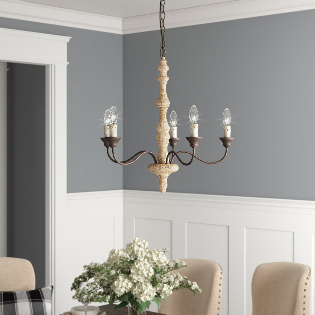 Ivarise Lustre Bougeoir Ferme Rustique