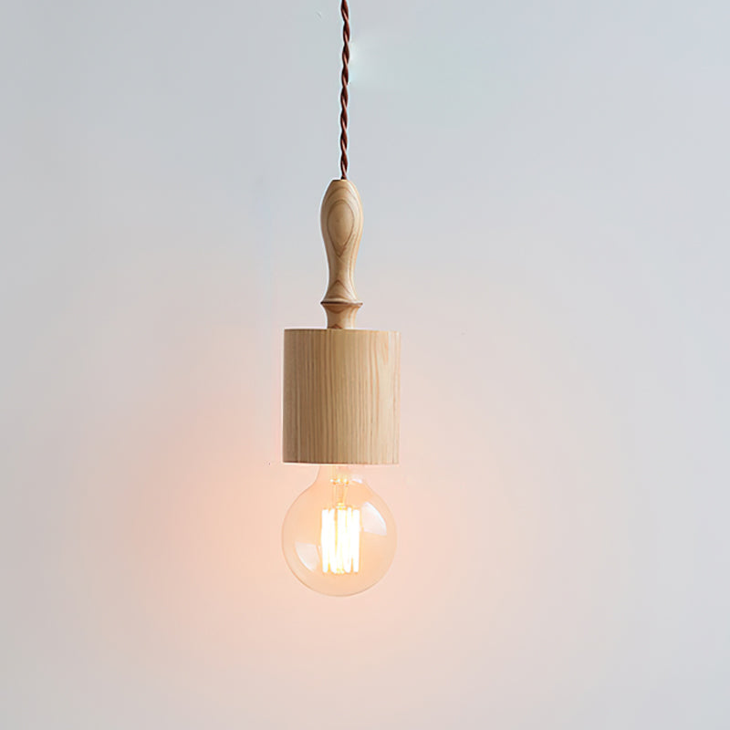 Comparison of the walnut and natural wood color options for the Cano Pendant Light.