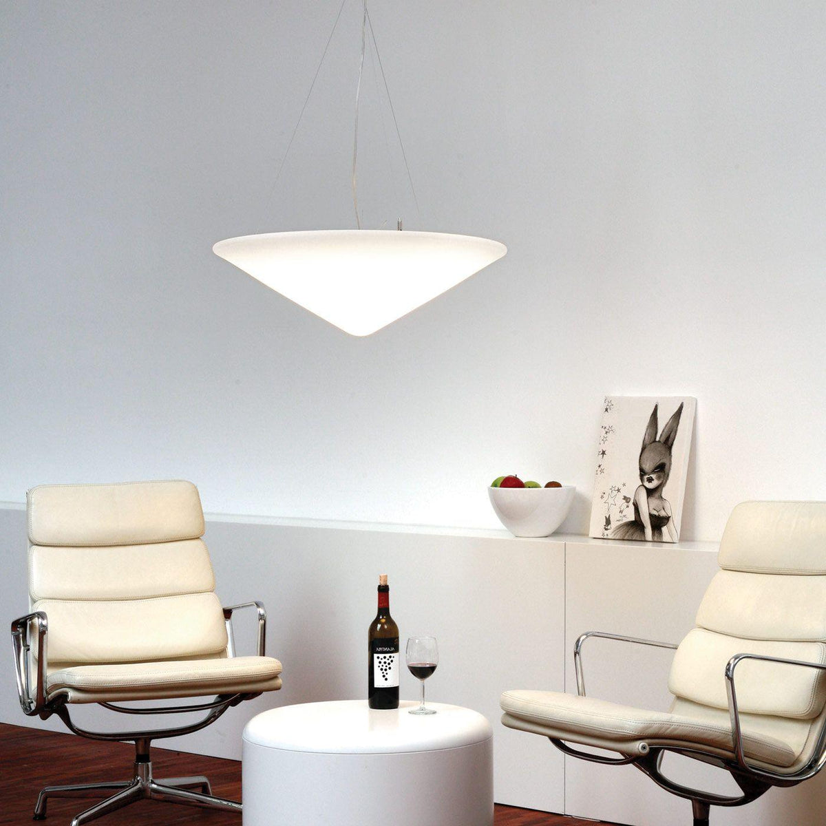 Alviana Lampe Suspendue Polyéthylène Chapeau Incliné Minimaliste