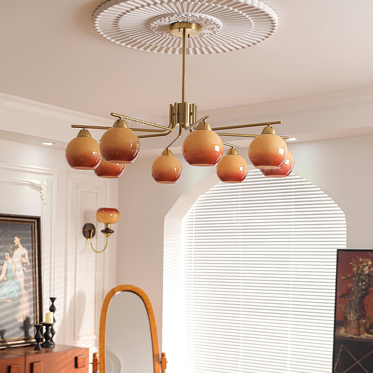 Sorenuna Lustre Laiton Caramel Globe Minimaliste