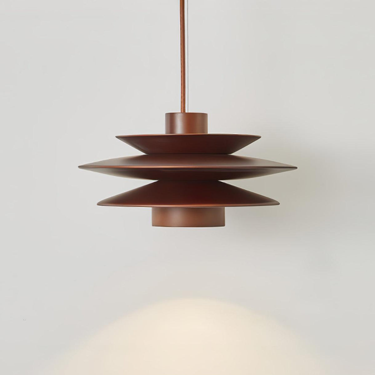 Cascade Wooden Disc Swag Pendant Lamp-Neutral Decor