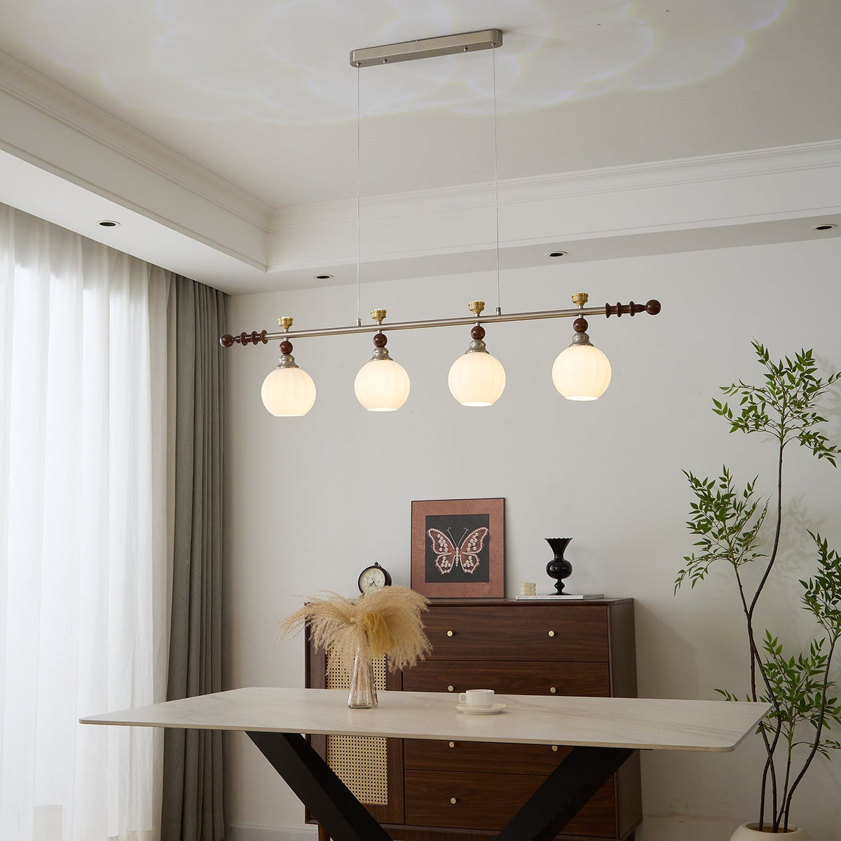 Otheia Suspension Linéaire en Bois Vintage