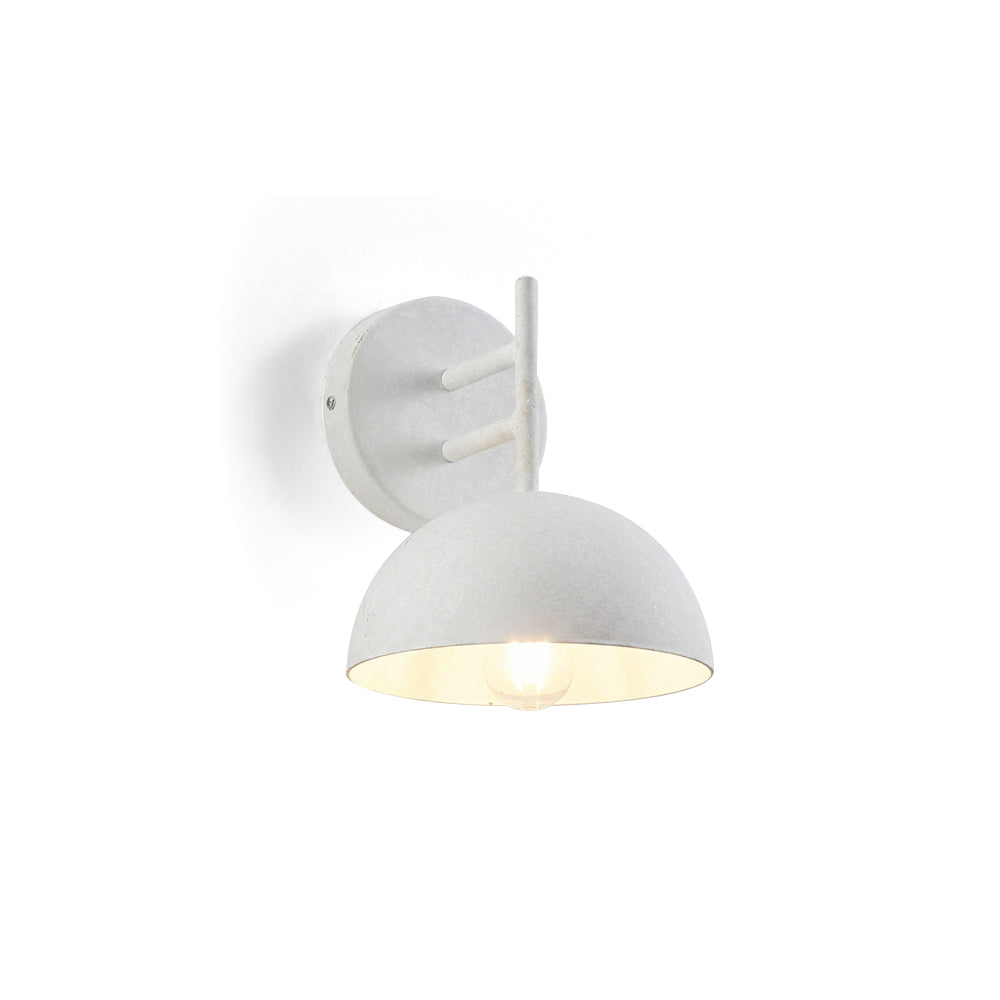Castle Wall Light in retro white finish, front view.