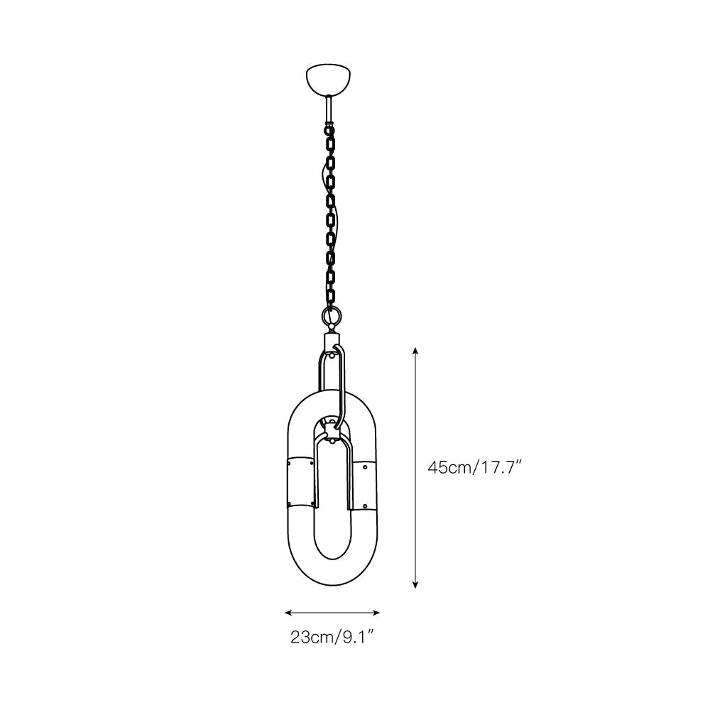 Pendant Light Chain Link Modern Stainless Steel Hanging Lamp-Neutral Decor