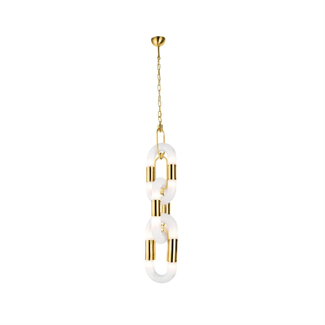 Pendant Light Chain Link Modern Stainless Steel Hanging Lamp-Neutral Decor