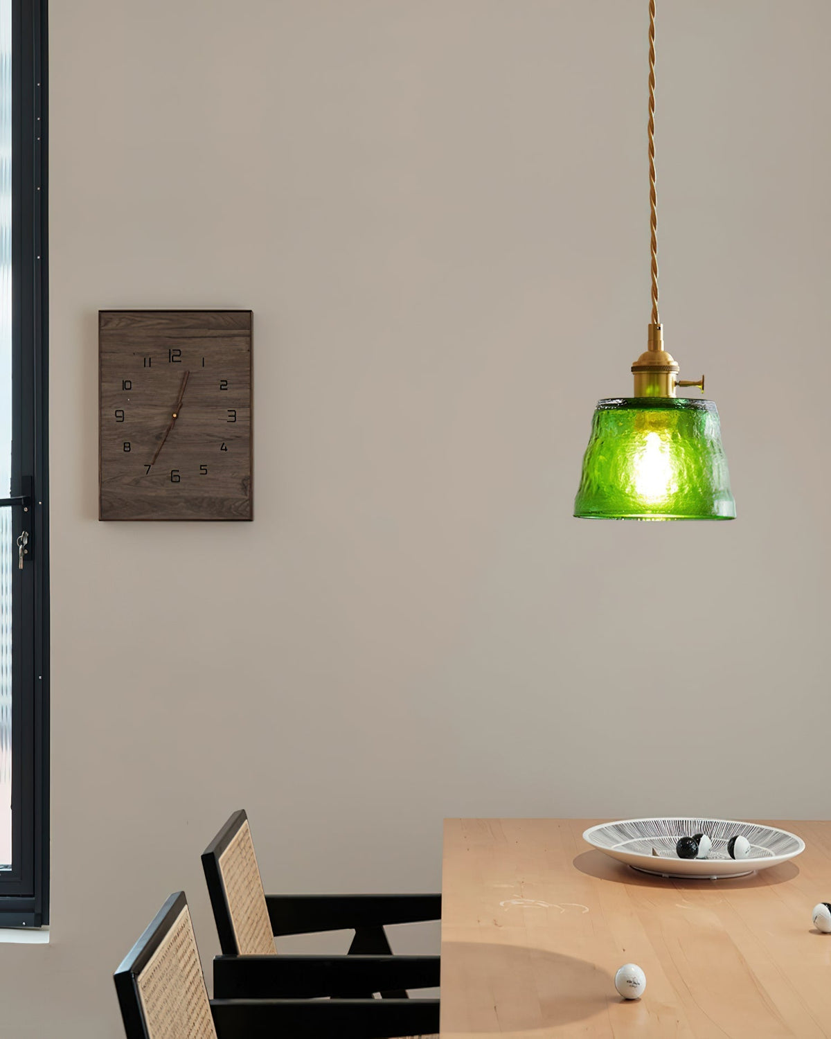 Pendant Lamp Brass and Glass Textured Shade Artisan Vintage Accent-Neutral Decor