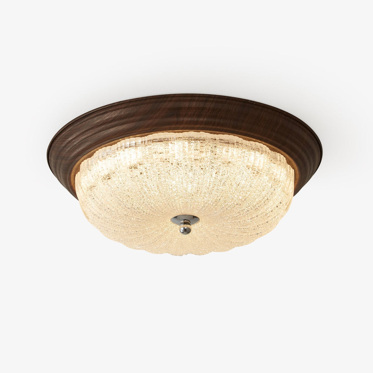 Darenevia Lampe Plafonnier en Verre et Noyer Premium