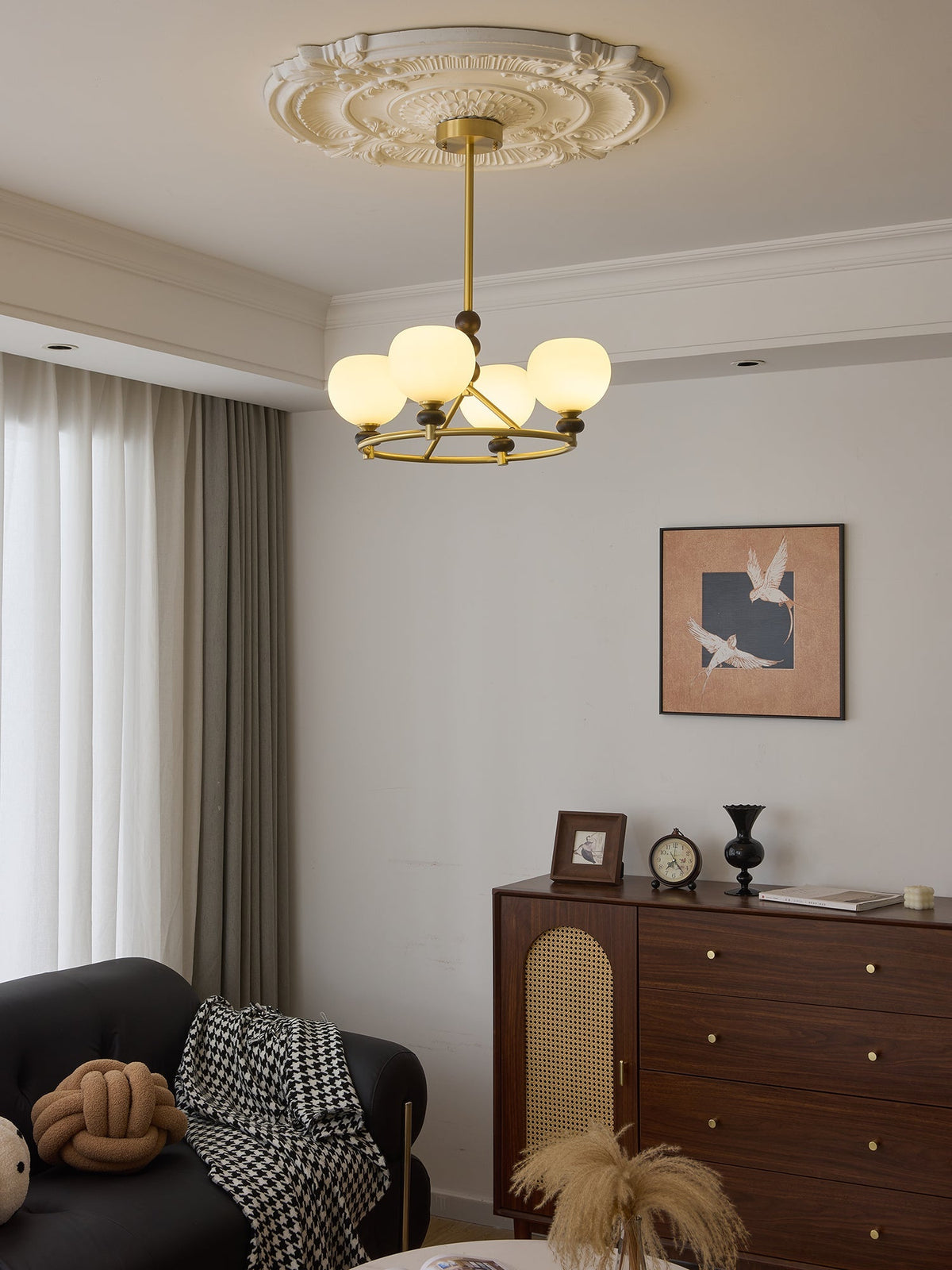 Nydoriel Lustre Haut de Gamme Nordique en Laiton et Bois