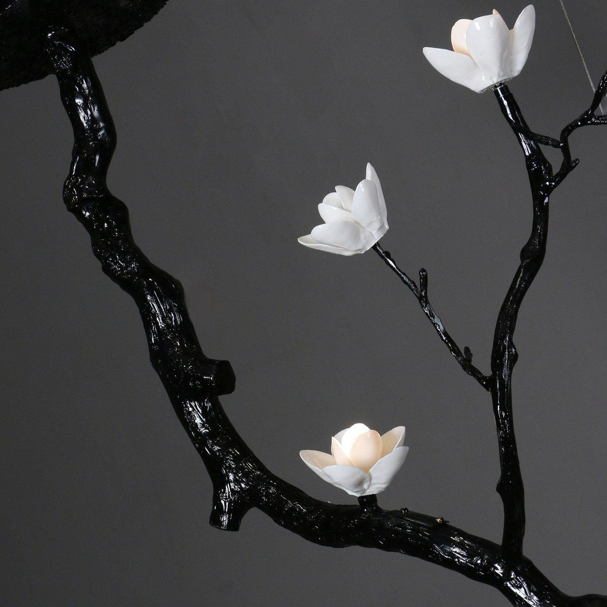 Vivine Lustre en Céramique Fleurs et Branches Noires
