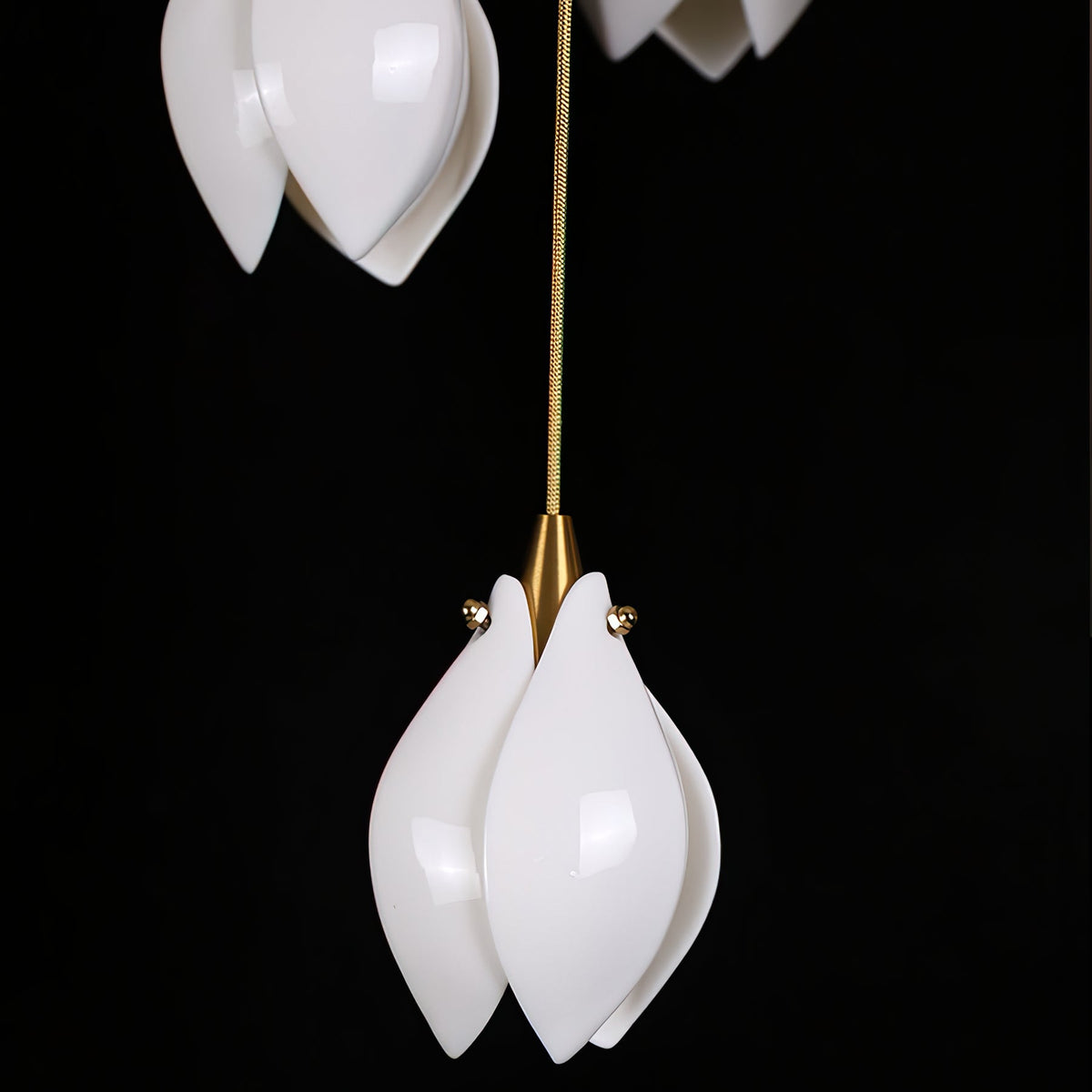 Galiel Suspension Lampe Céramique Florale Blanche