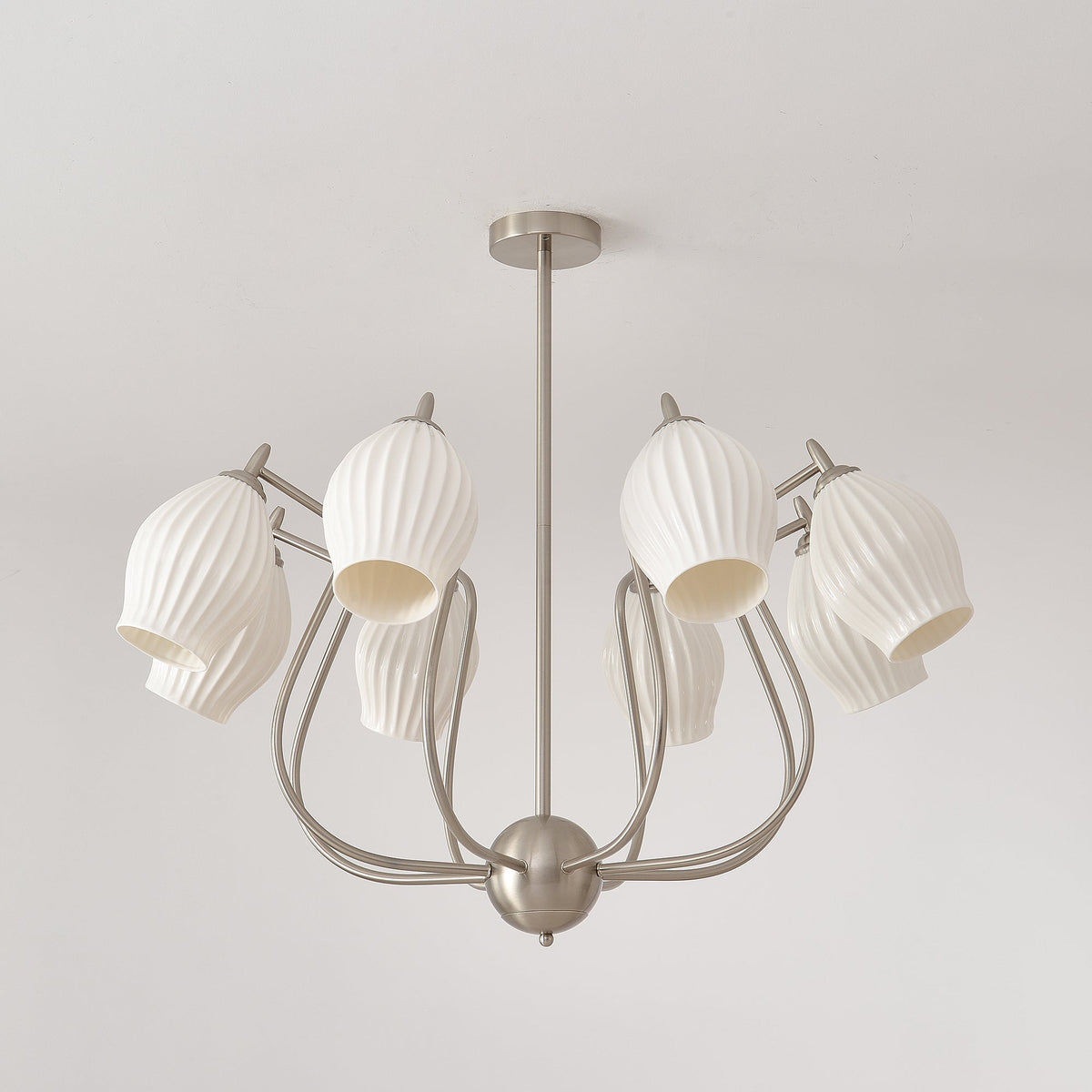 Gavenna Lustre en Céramique Canneleur Sculptural en Verre Élégant