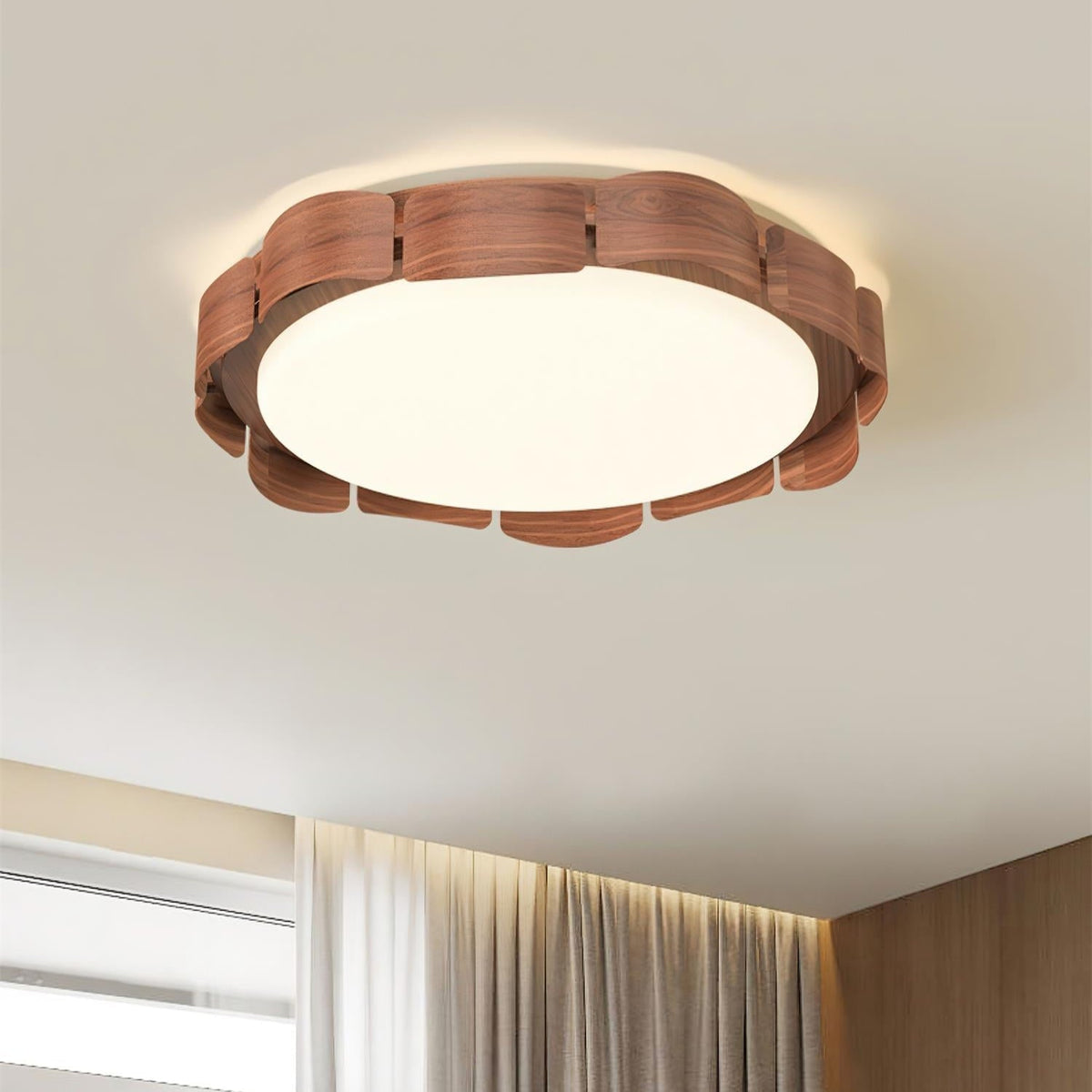 Ardura Walnut LED Ceiling Light-Neutral Decor