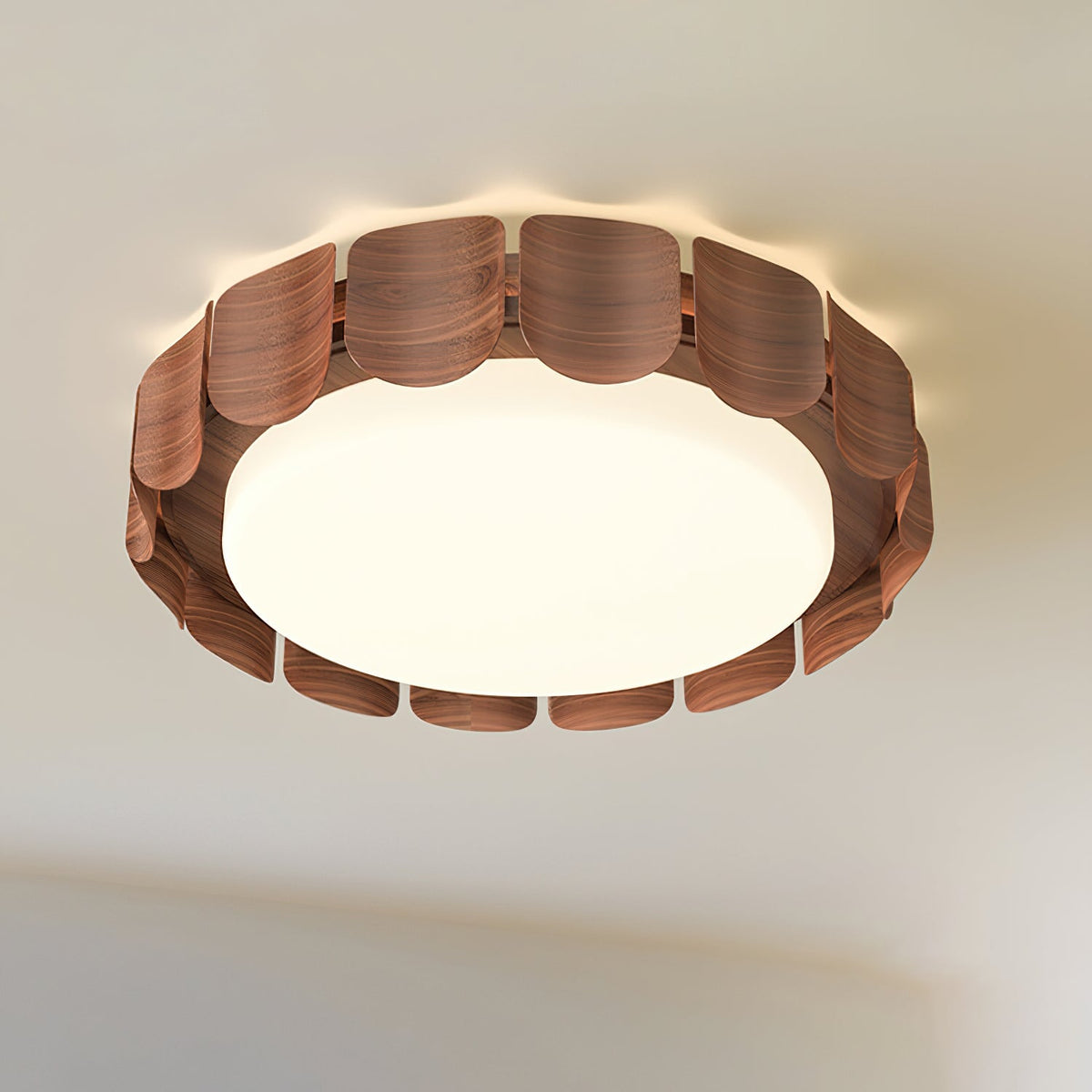 Ardura Walnut LED Ceiling Light-Neutral Decor