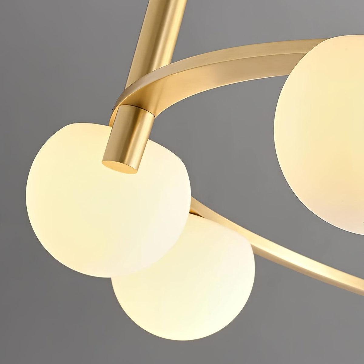 Chandelier Glass Globes Metal Ring Gold Finish Modern-Neutral Decor
