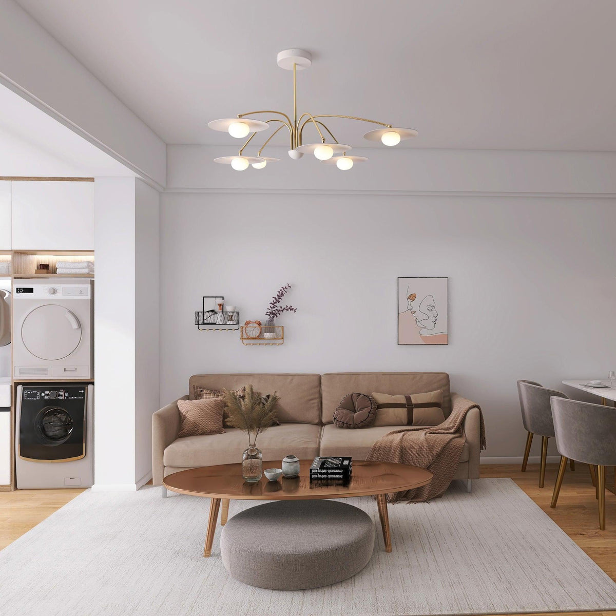 Maroria Lustre avec Champignon Inspiré de l'Art Déco