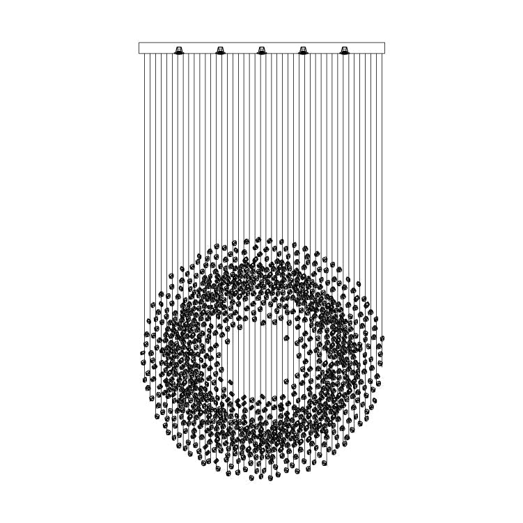 Bastoris Lustre Sculptural en Pierre Charbon