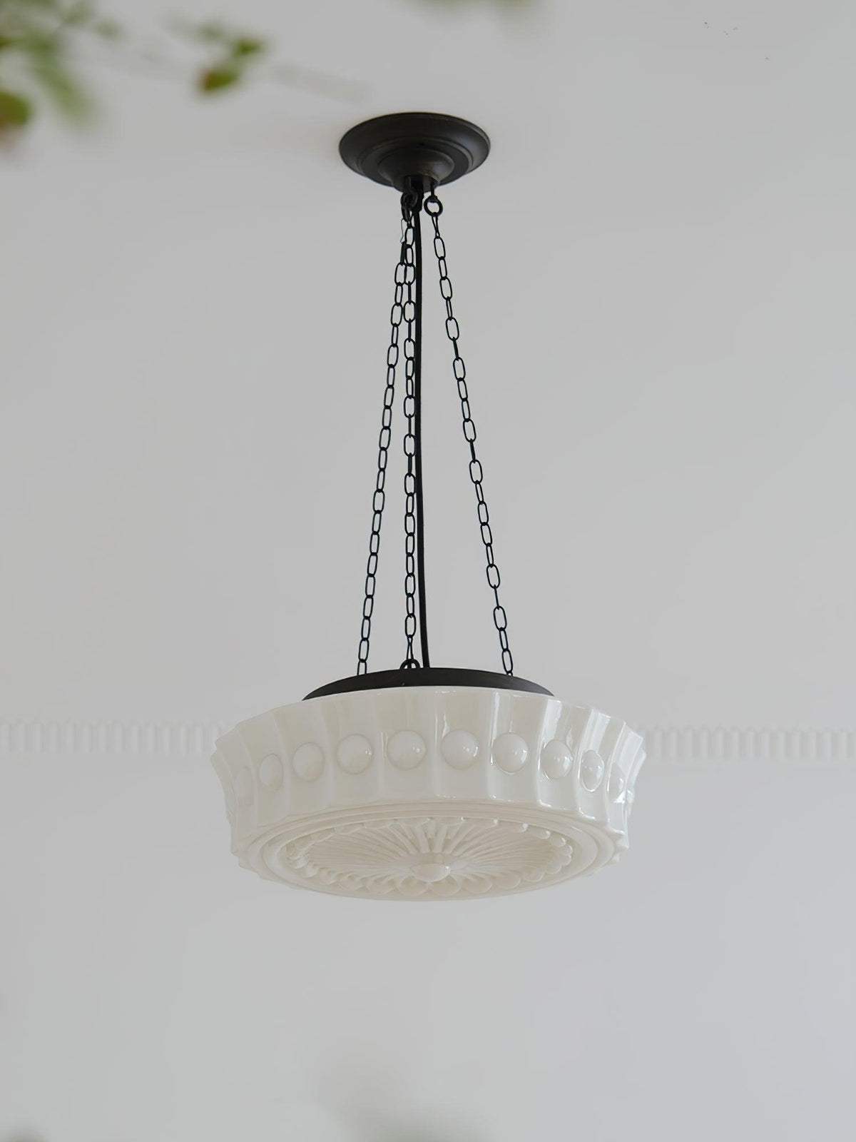 Orlira Suspension en Chaîne Verre Blanc