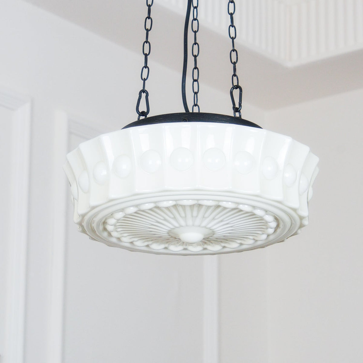 Orlira Suspension en Chaîne Verre Blanc