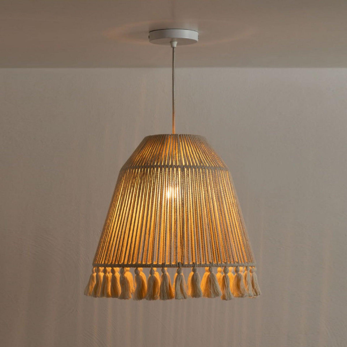 Floriana Lampe Suspension à Corde Traditionnelle