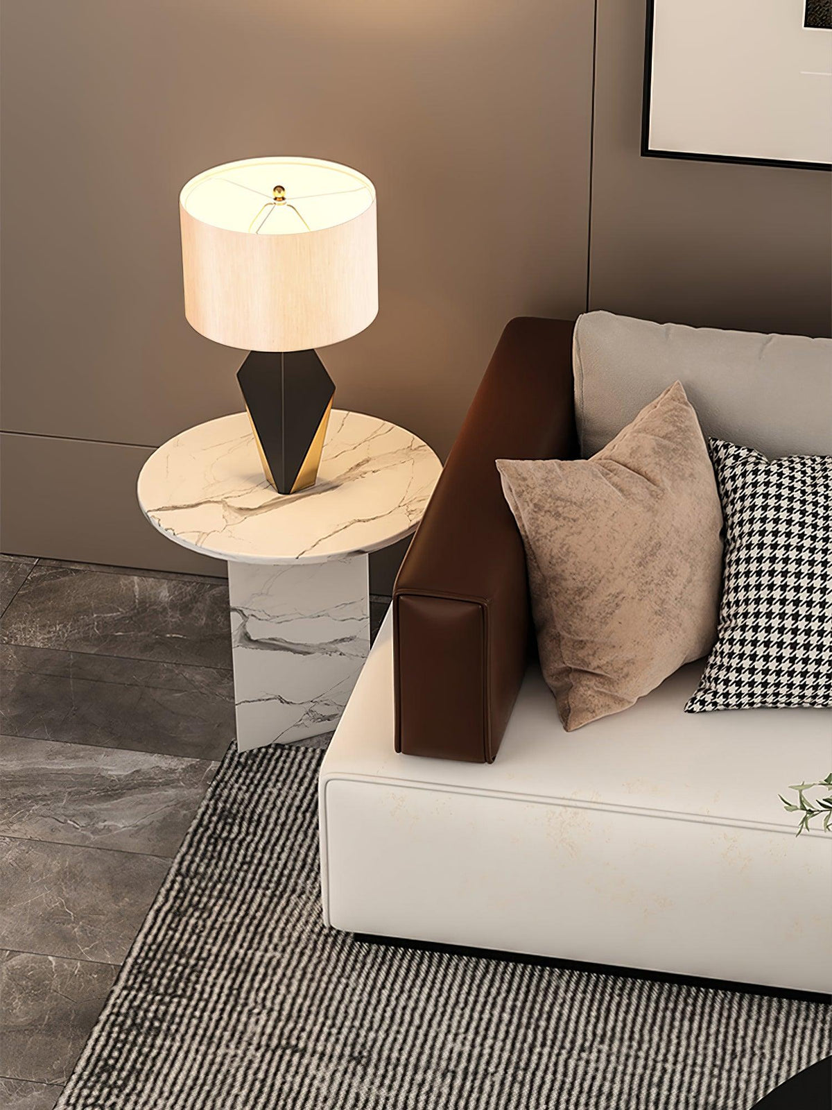 Prism Contemporary Fabric Table Lamp-Neutral Decor