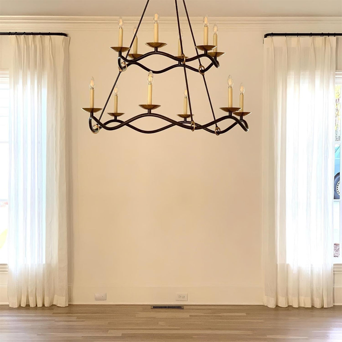 Juvin Two-Tier Candle Chandelier-Neutral Decor