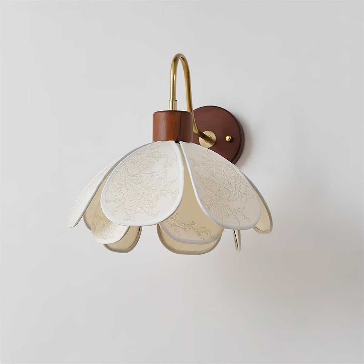 Yuki Applique Murale Florale en Bois et Tissu