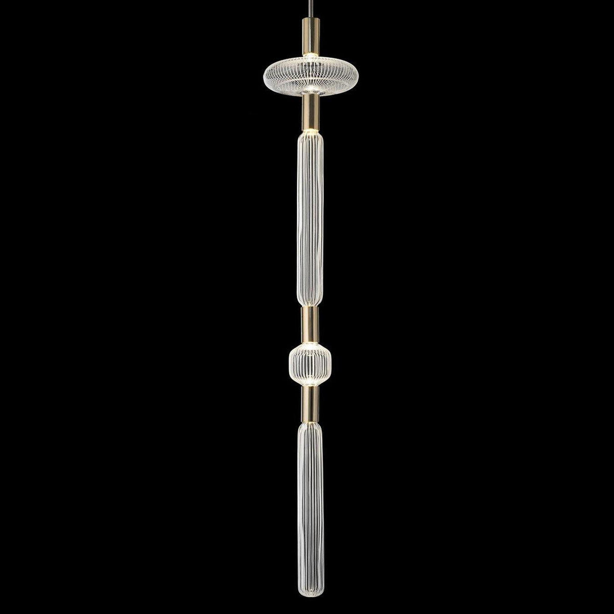 Torilia Lampe à suspension en cristal cylindrique Cipher contemporaine