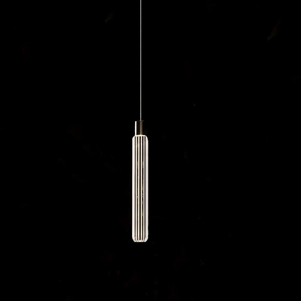 Torilia Lampe à suspension en cristal cylindrique Cipher contemporaine