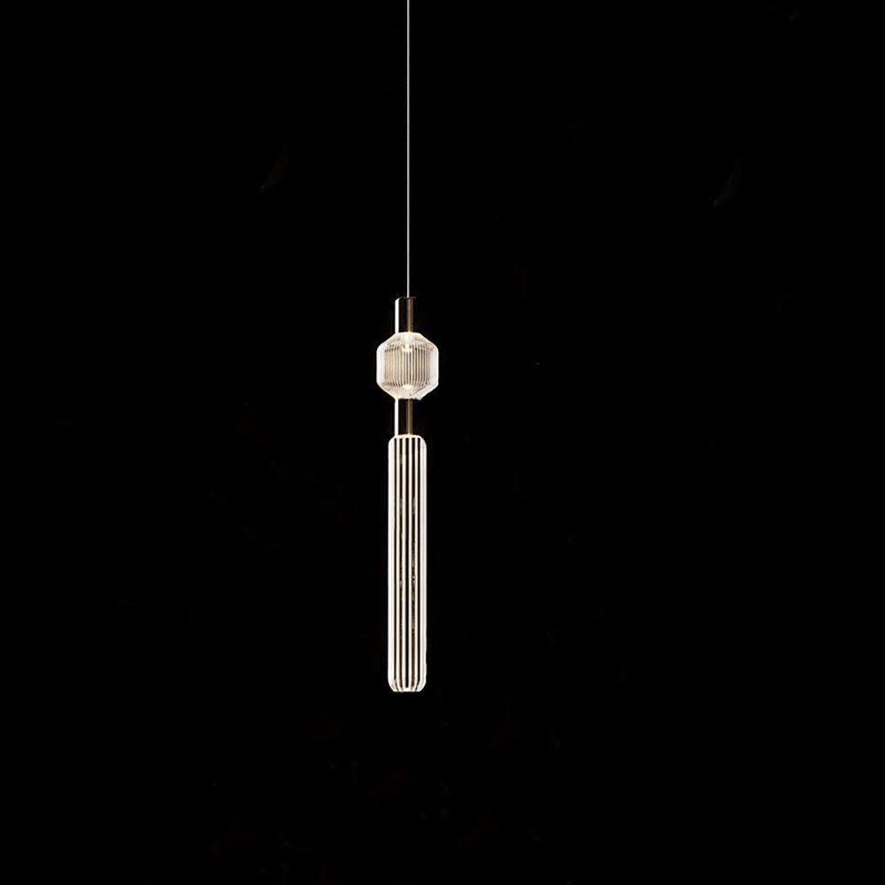 Torilia Lampe à suspension en cristal cylindrique Cipher contemporaine