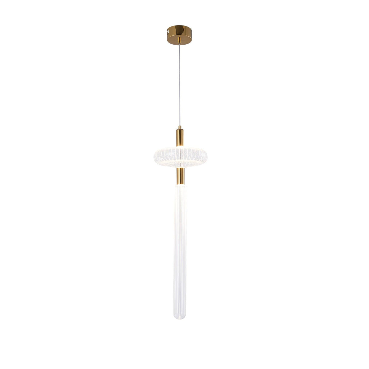 Torilia Lampe à suspension en cristal cylindrique Cipher contemporaine